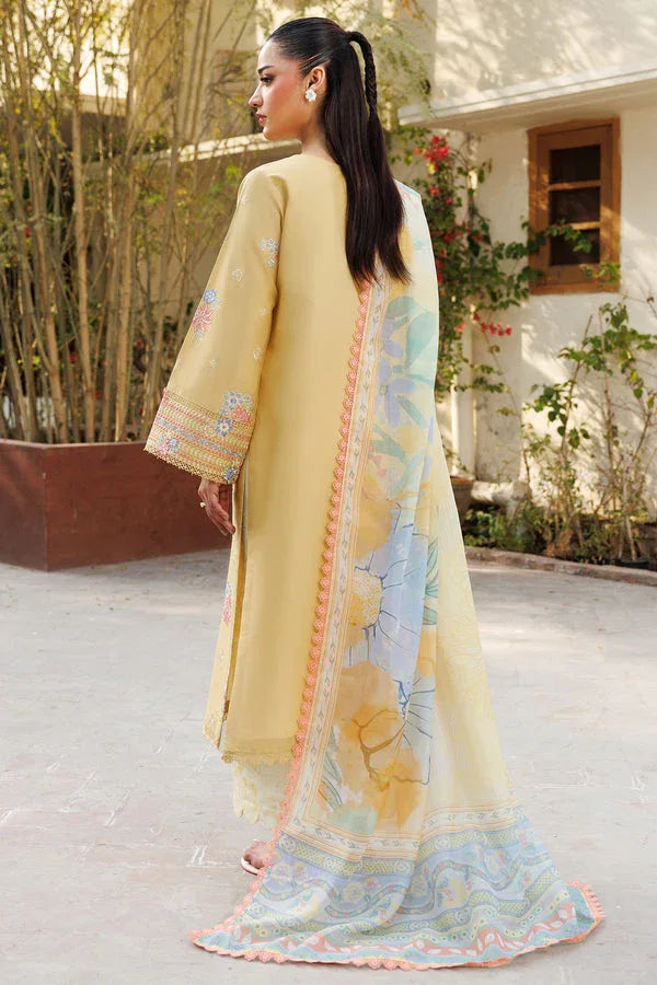 Farasha | Summer Weaves Embroidered Lawn | Sunlit Mellow - Aqsa Fabrics