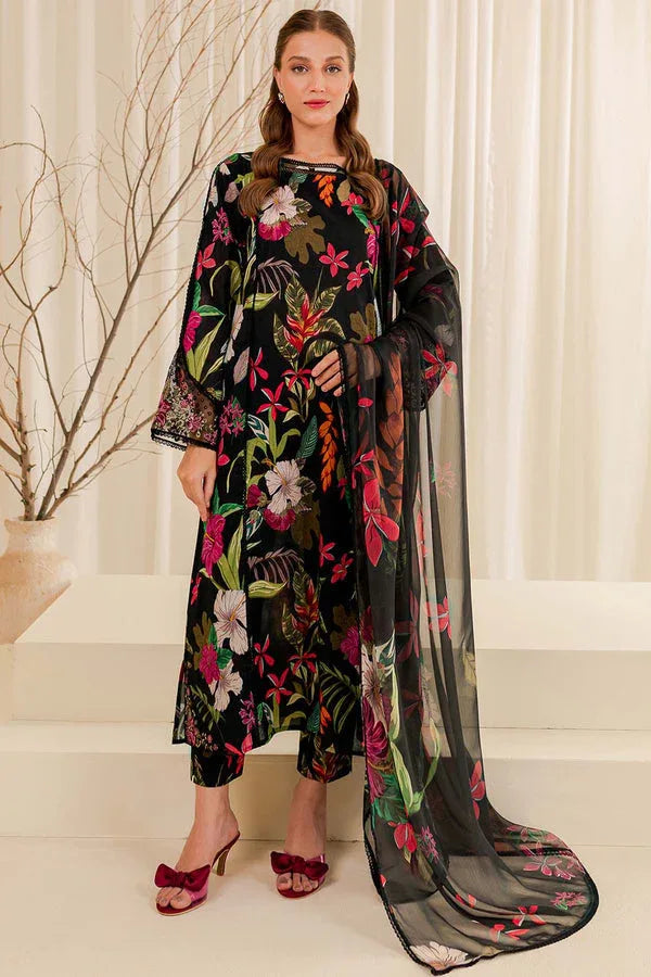 Farasha | Printed Essentials | Ebony Passion - Aqsa Fabrics