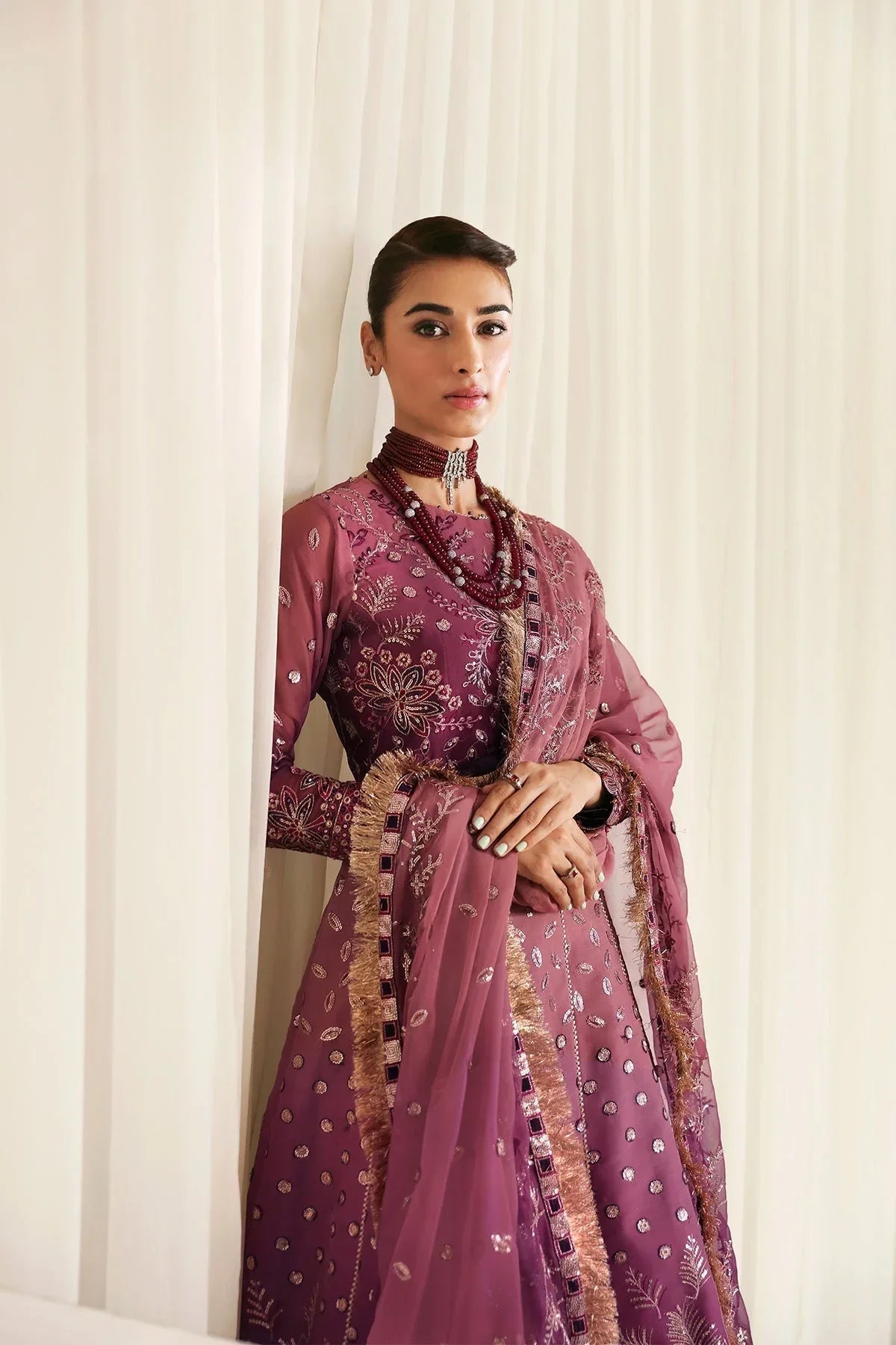 Alizeh | La Ruha Wedding Formals | AF-CH-2178-Opal - Aqsa Fabrics