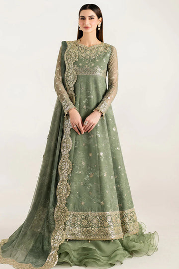 Farasha | Fiorella Formals | Olive Aura - Aqsa Fabrics