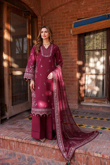 Farasha | Dastoor Embroidered Lawn SS24 | RUBY GLAM - Aqsa Fabrics