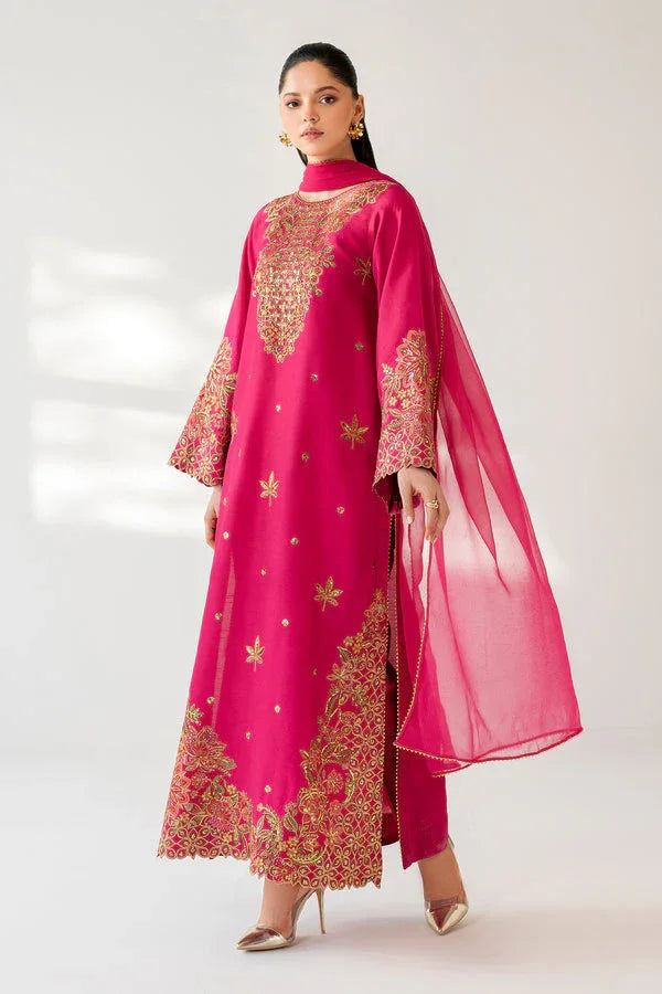 Baroque | Luxury Pret 25 | EMBROIDERED RAW SILK PR-1165 - Aqsa Fabrics