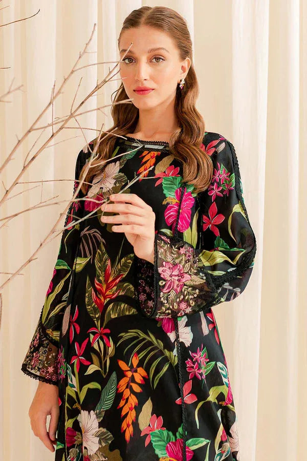 Farasha | Printed Essentials | Ebony Passion - Aqsa Fabrics