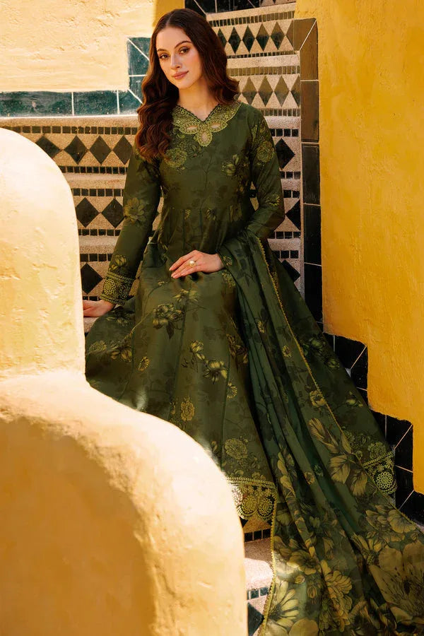Farasha | Printed Essentials | Sage Charm - Aqsa Fabrics