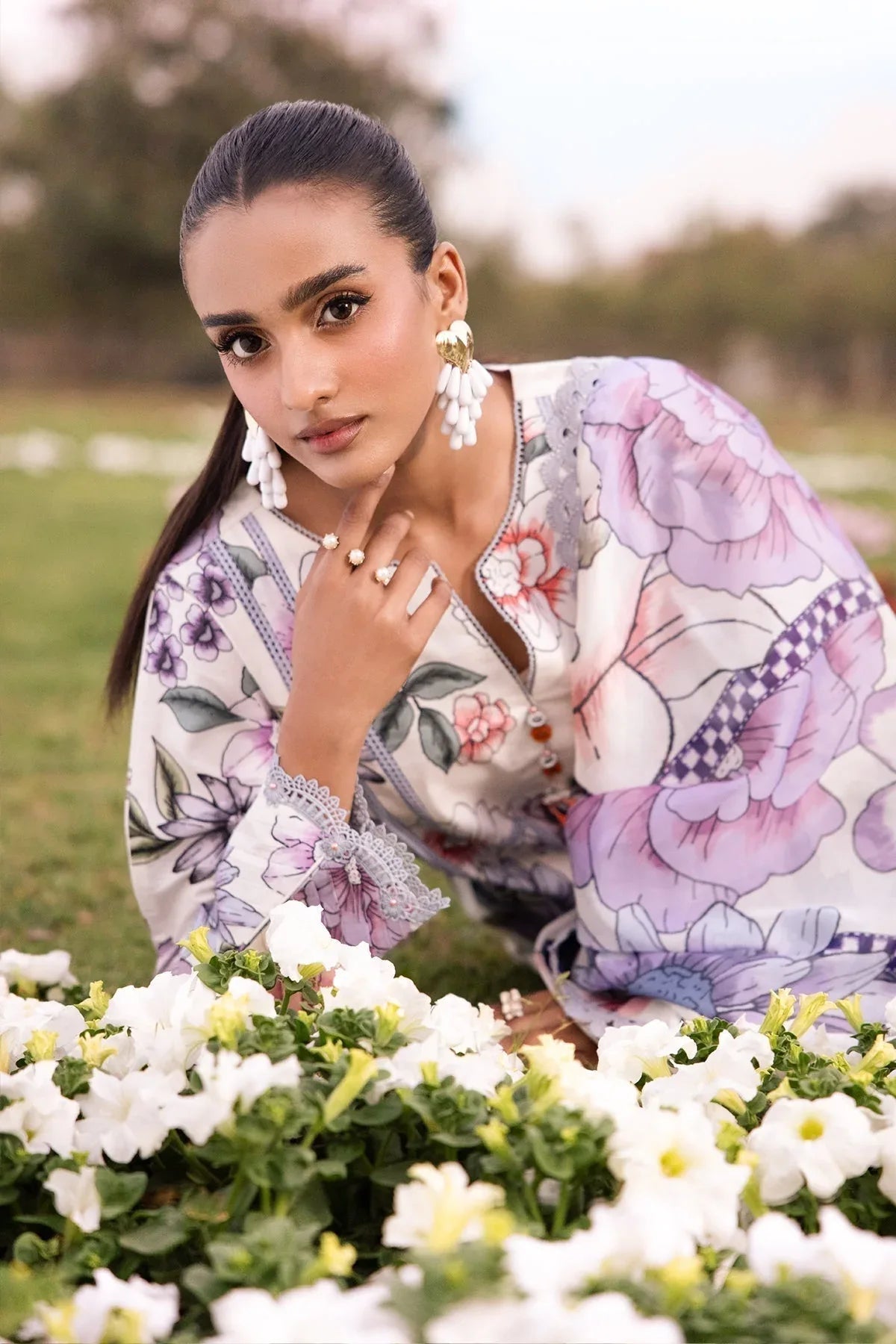 Alizeh | Sheen Lawn Prints 24 | TUBEROSE - Aqsa Fabrics