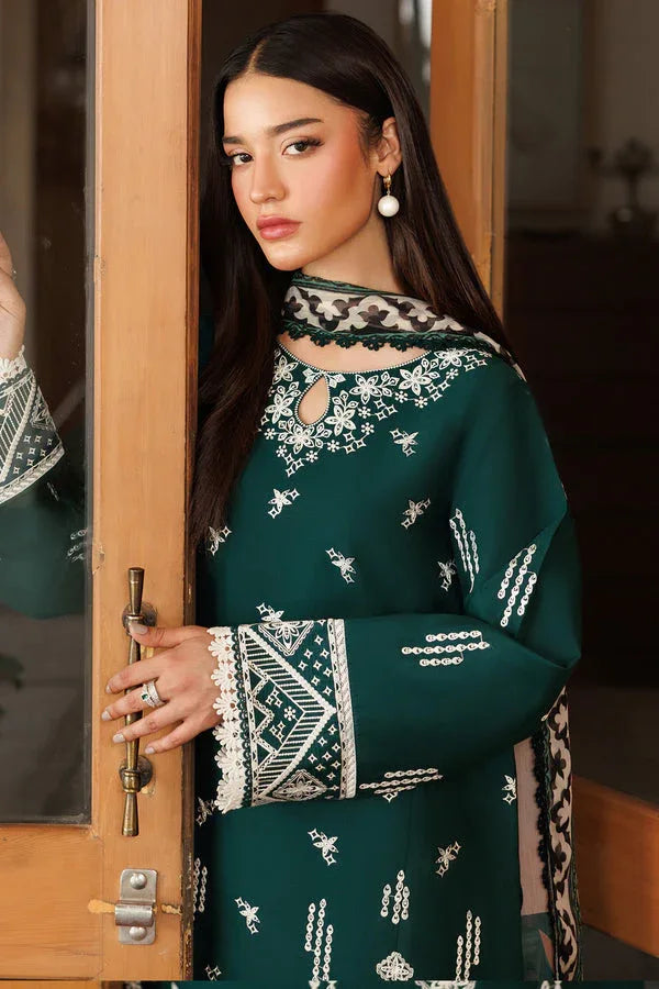 Farasha | Summer Weaves Embroidered Lawn | Teal Essence - Aqsa Fabrics