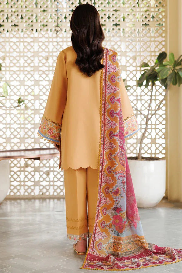 Farasha | Summer Weaves Embroidered Lawn | Golden Bloom - Aqsa Fabrics
