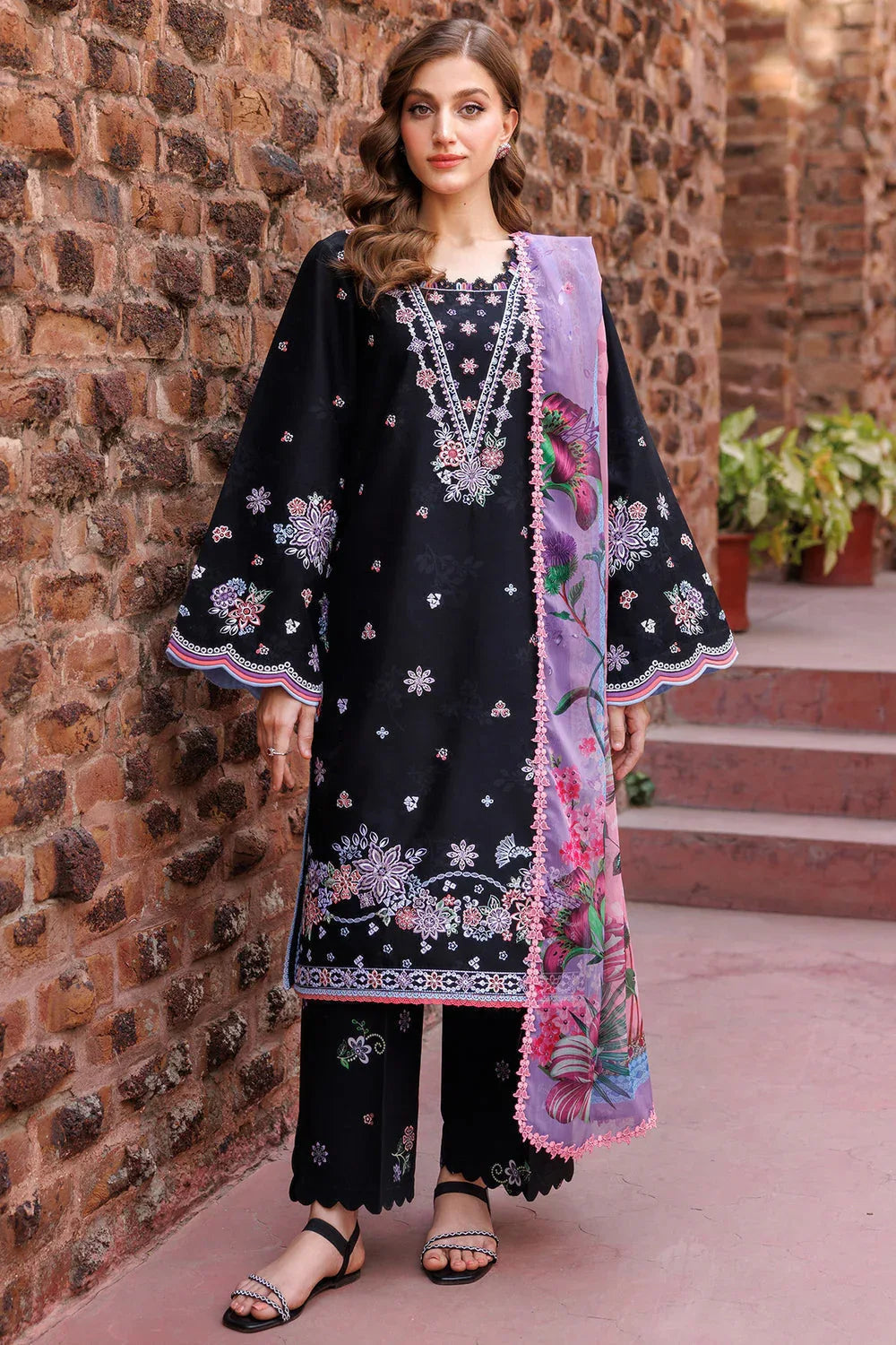 Farasha | Printed Essentials | Sable - Aqsa Fabrics