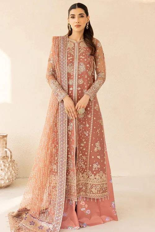 Farasha | Lu Zella Premium Formals 25 | Vintage Rose - Aqsa Fabrics