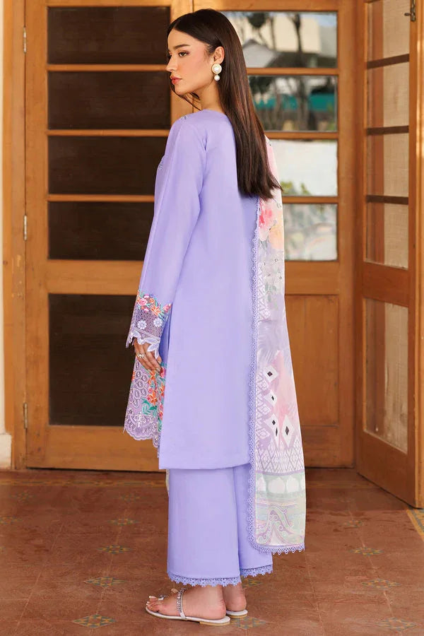 Farasha | Summer Weaves Embroidered Lawn | Lavender Dew - Aqsa Fabrics