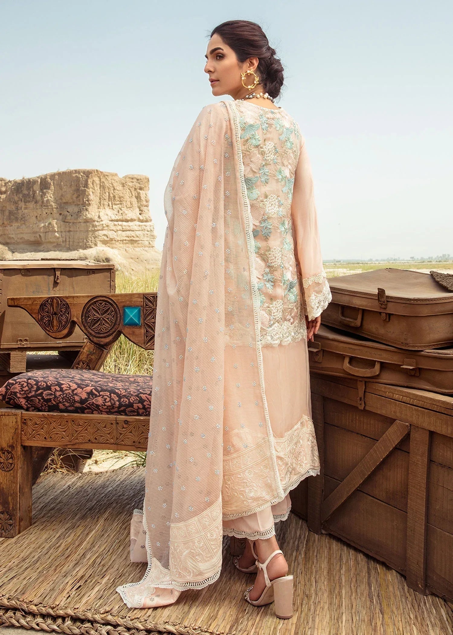 Saira Shakira | Luxury Pret | Peach Sandstone - Aqsa Fabrics