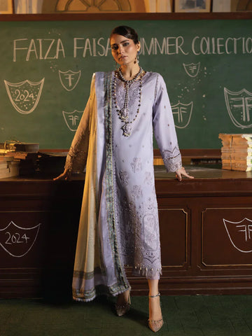 Faiza Faisal | Maya Luxury Lawn | Nazali - Aqsa Fabrics