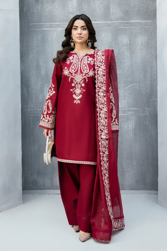 Imrozia Premium | Whispers  of Fall | SP-125 Garnet Sky - Aqsa Fabrics