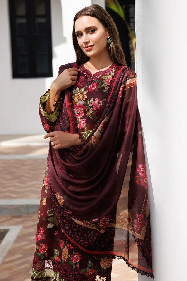 Farasha | Printed Essentials | Floral Berry - Aqsa Fabrics