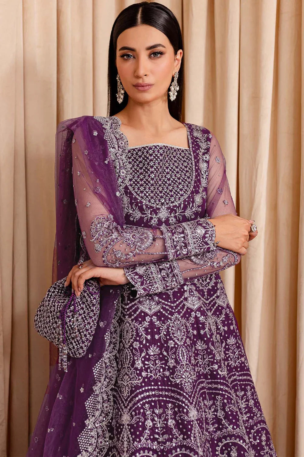 Farasha | Lumiere Formals | Plum Passion - Aqsa Fabrics