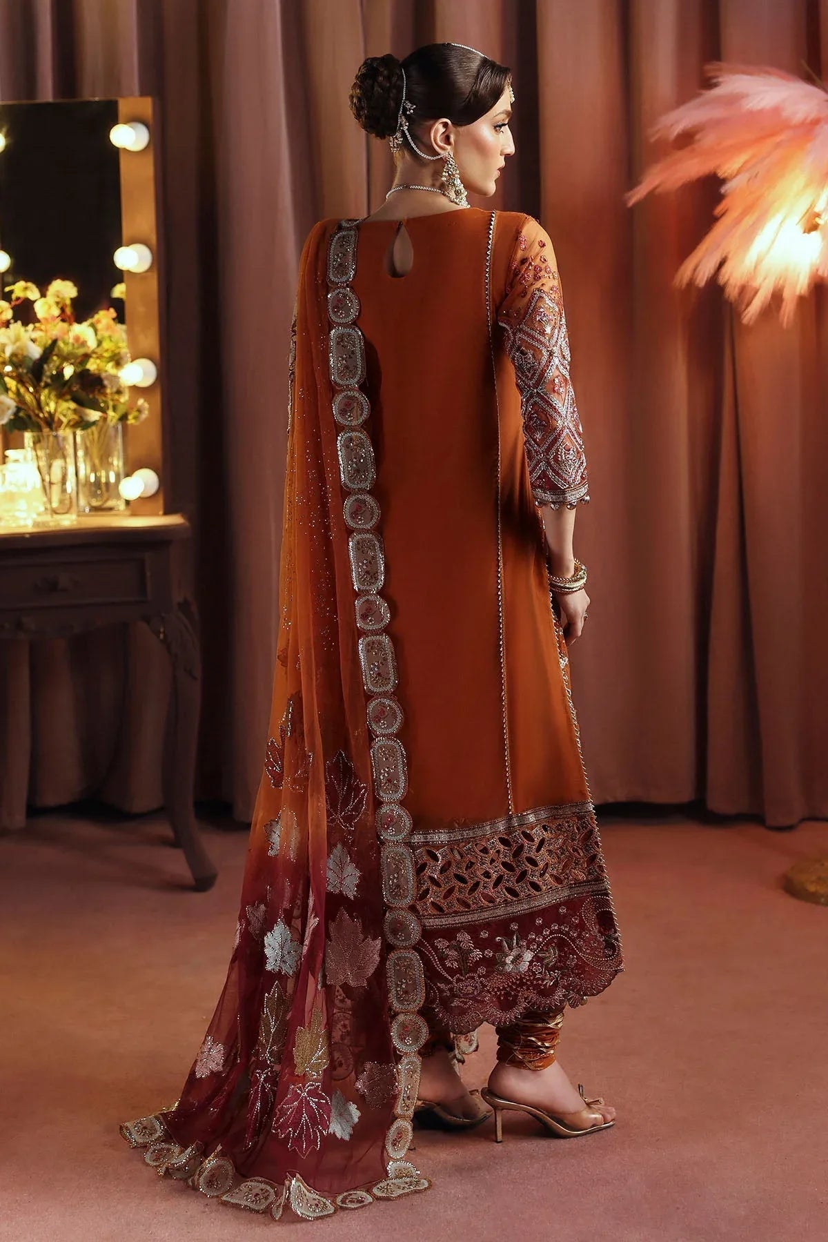 Nureh | Jhoomro 25' | NL-80 Zardozi - Aqsa Fabrics