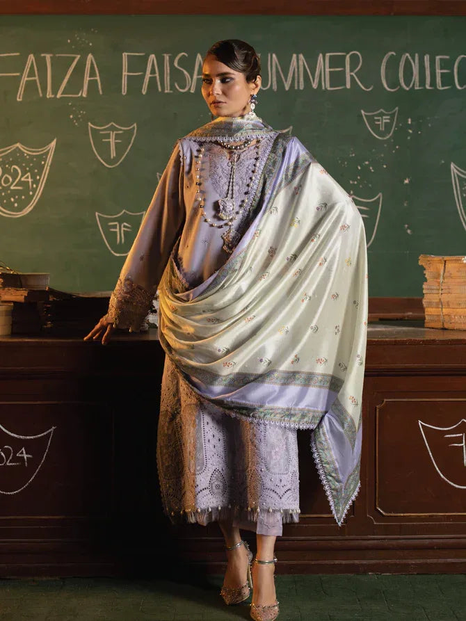 Faiza Faisal | Maya Luxury Lawn | Nazali - Aqsa Fabrics