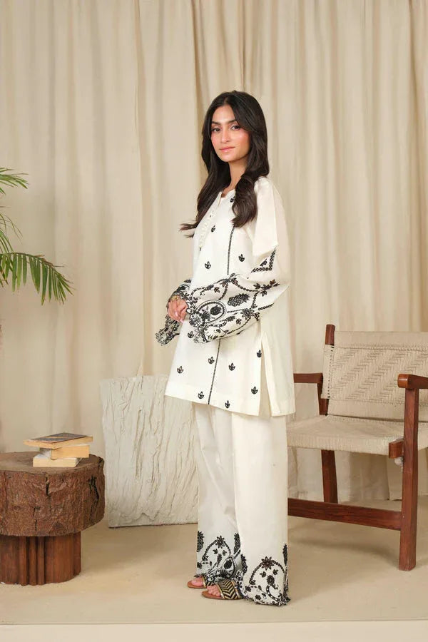 Noor by Saadia Asad | Noor Pret 25 | D2 - Monochrome Flair - Aqsa Fabrics
