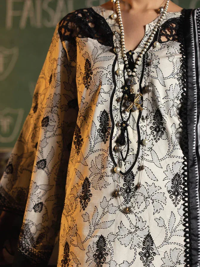Faiza Faisal | Maya Luxury Lawn | Deniz - Aqsa Fabrics
