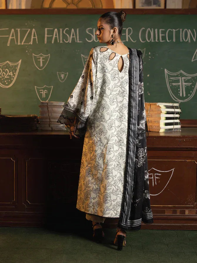 Faiza Faisal | Maya Luxury Lawn | Deniz - Aqsa Fabrics