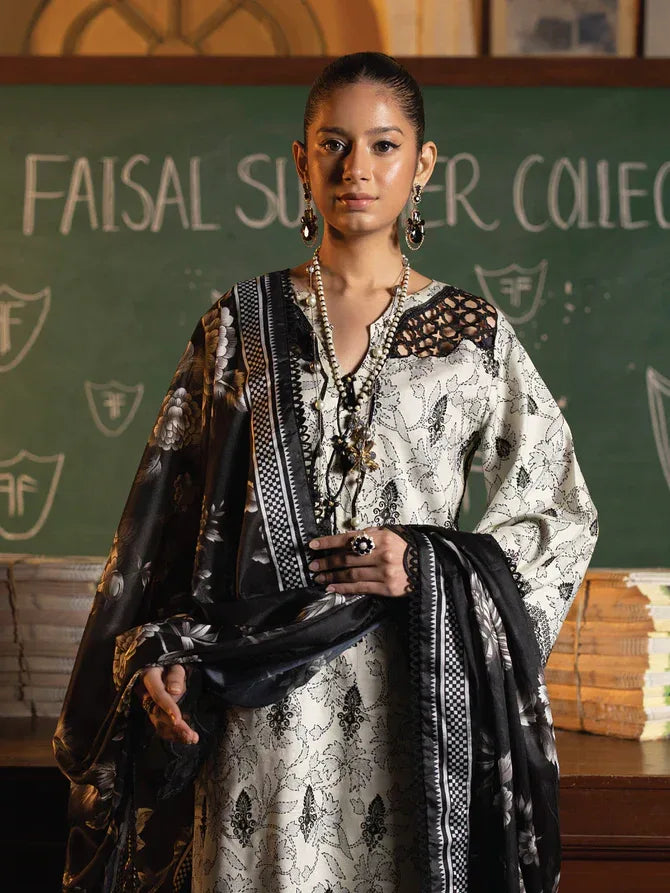 Faiza Faisal | Maya Luxury Lawn | Deniz - Aqsa Fabrics