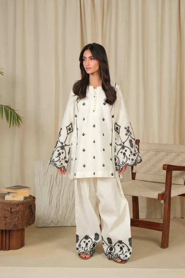 Noor by Saadia Asad | Noor Pret 25 | D2 - Monochrome Flair - Aqsa Fabrics