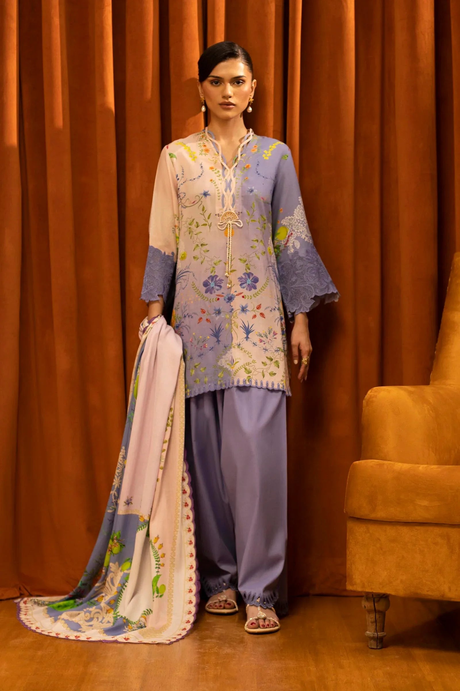 Sana Safinaz | Muzlin Winter 25 | 017B - Aqsa Fabrics