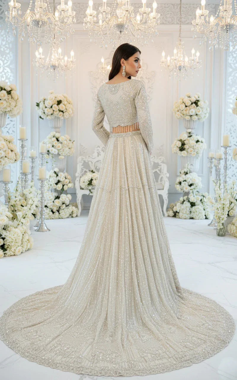 Embroidered Blouse with Lehenga and Dupatta