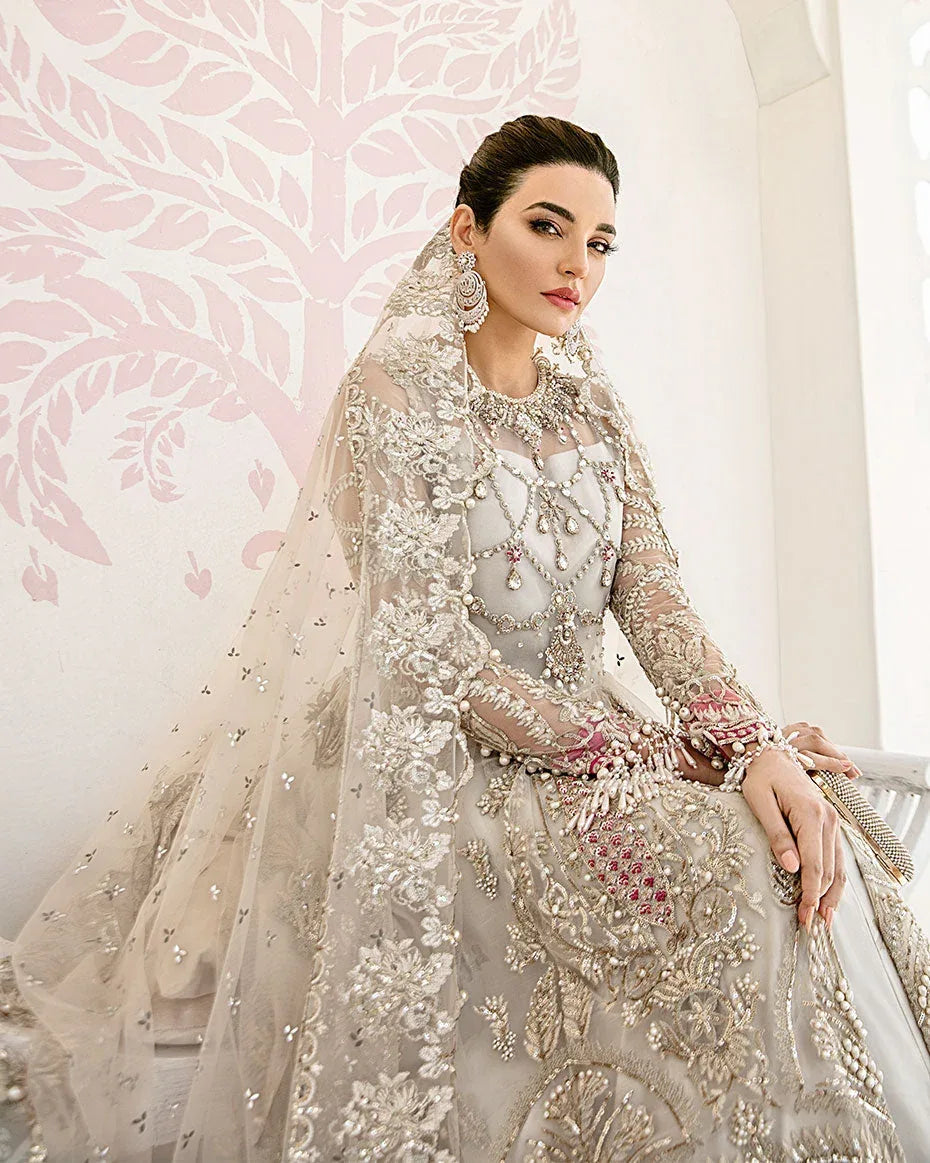 Gulaal | Wedding Formals | Jeune Embroidered Net 3-Piece Suit WS-02 - Aqsa Fabrics