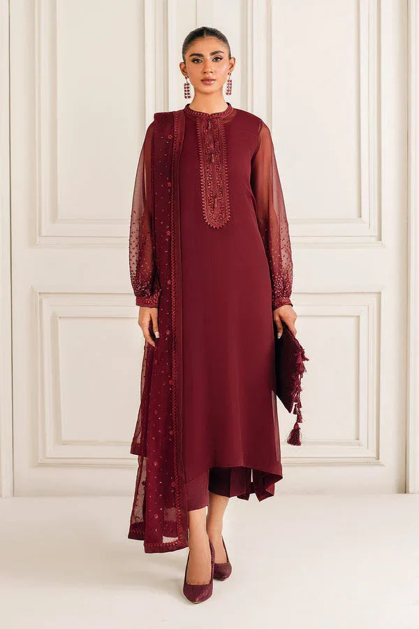 Baroque | Luxury Pret 25 | EMBROIDERED CHIFFON PR-1136 - Aqsa Fabrics