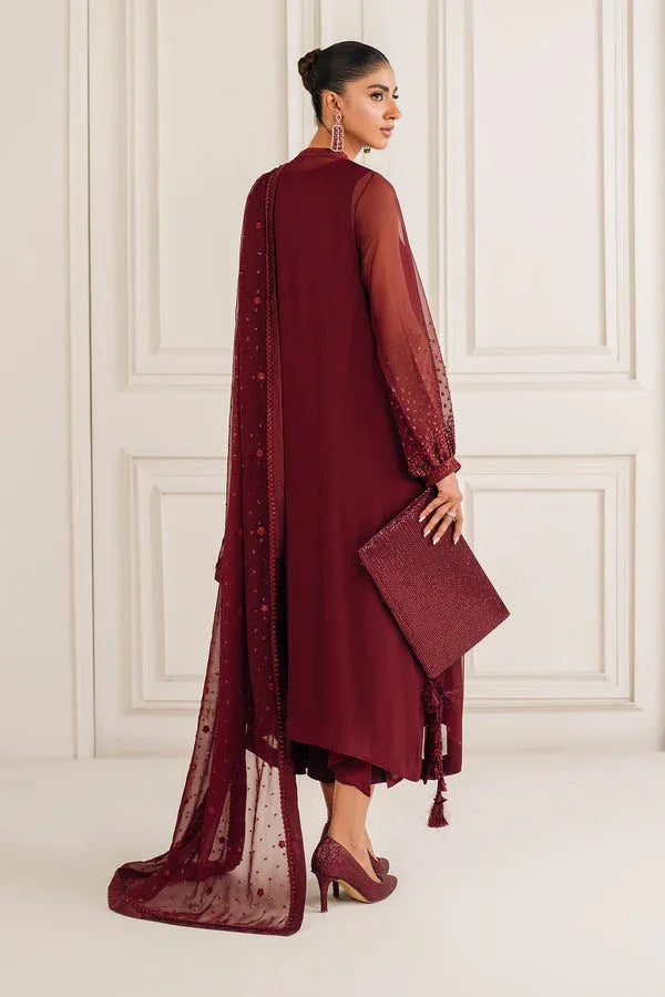 Baroque | Luxury Pret 25 | EMBROIDERED CHIFFON PR-1136 - Aqsa Fabrics