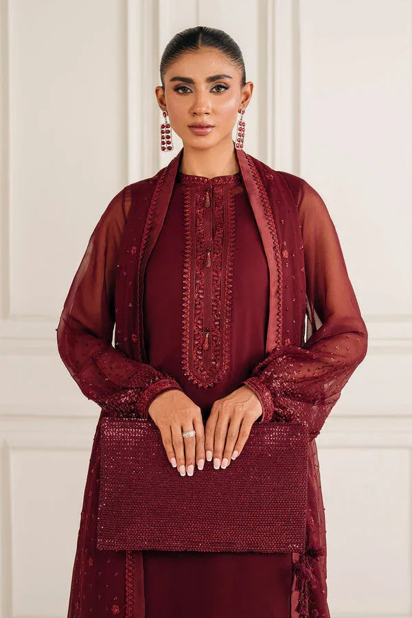Baroque | Luxury Pret 25 | EMBROIDERED CHIFFON PR-1136 - Aqsa Fabrics