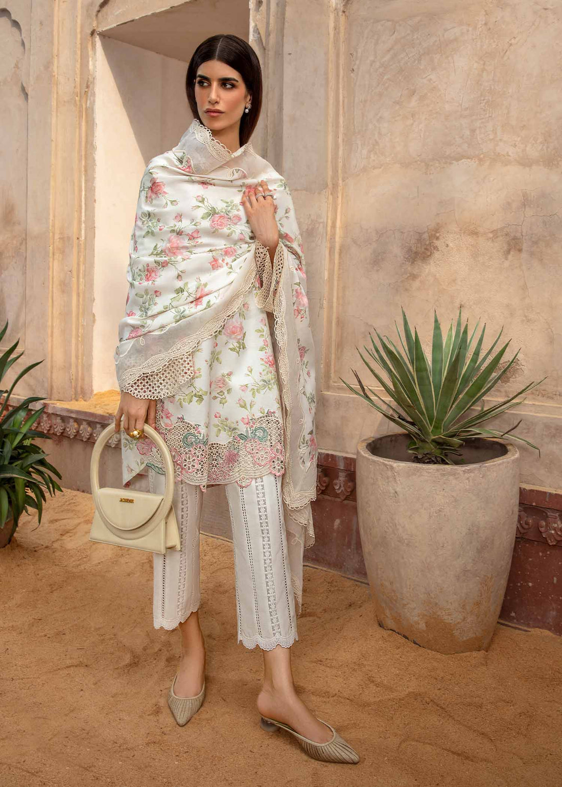 Crimson | Amal Winter 23 | A Flower Named Peace - CRWP - Aqsa Fabrics