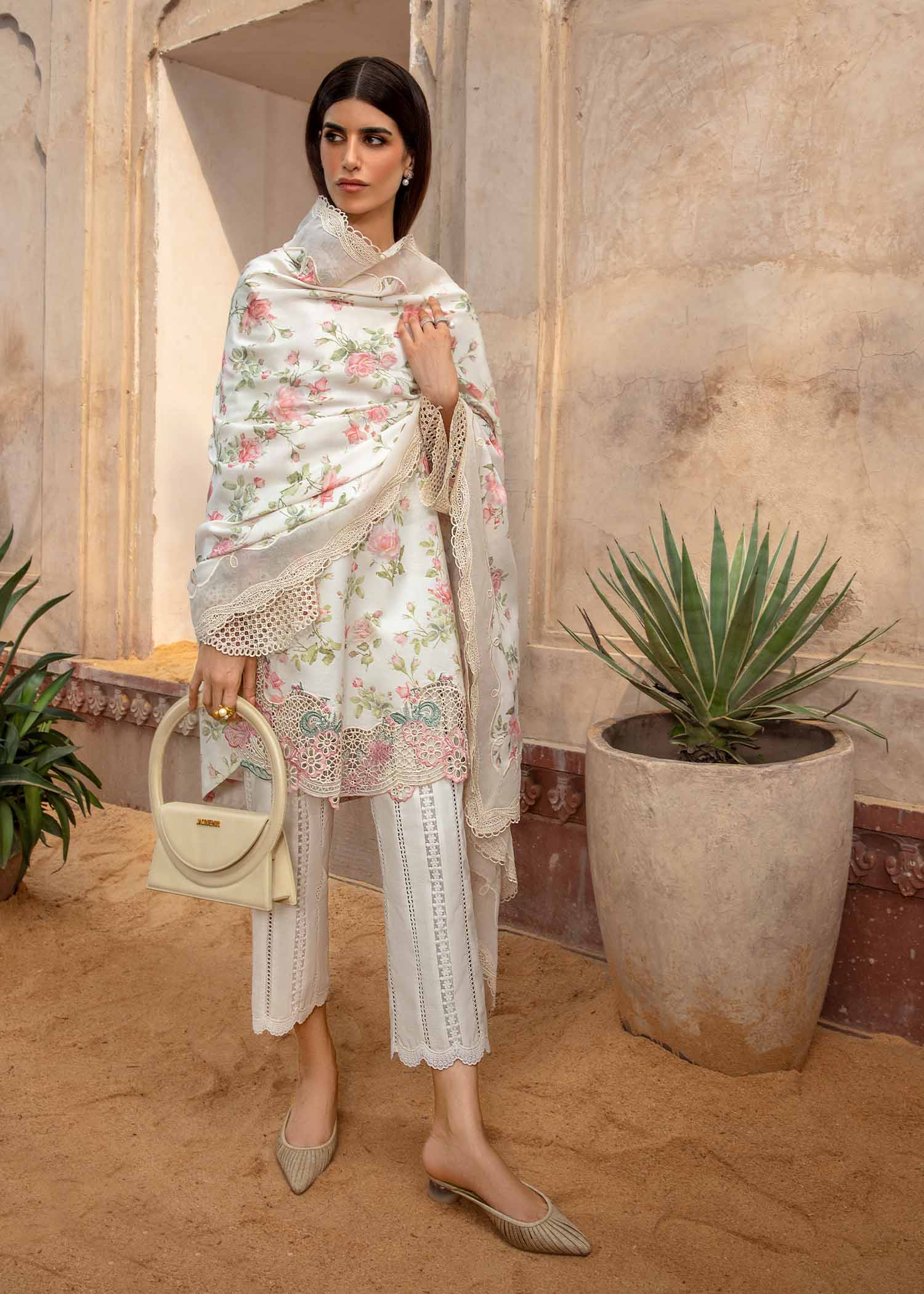 Crimson | Amal Winter 23 | A Flower Named Peace - CRWP - Aqsa Fabrics