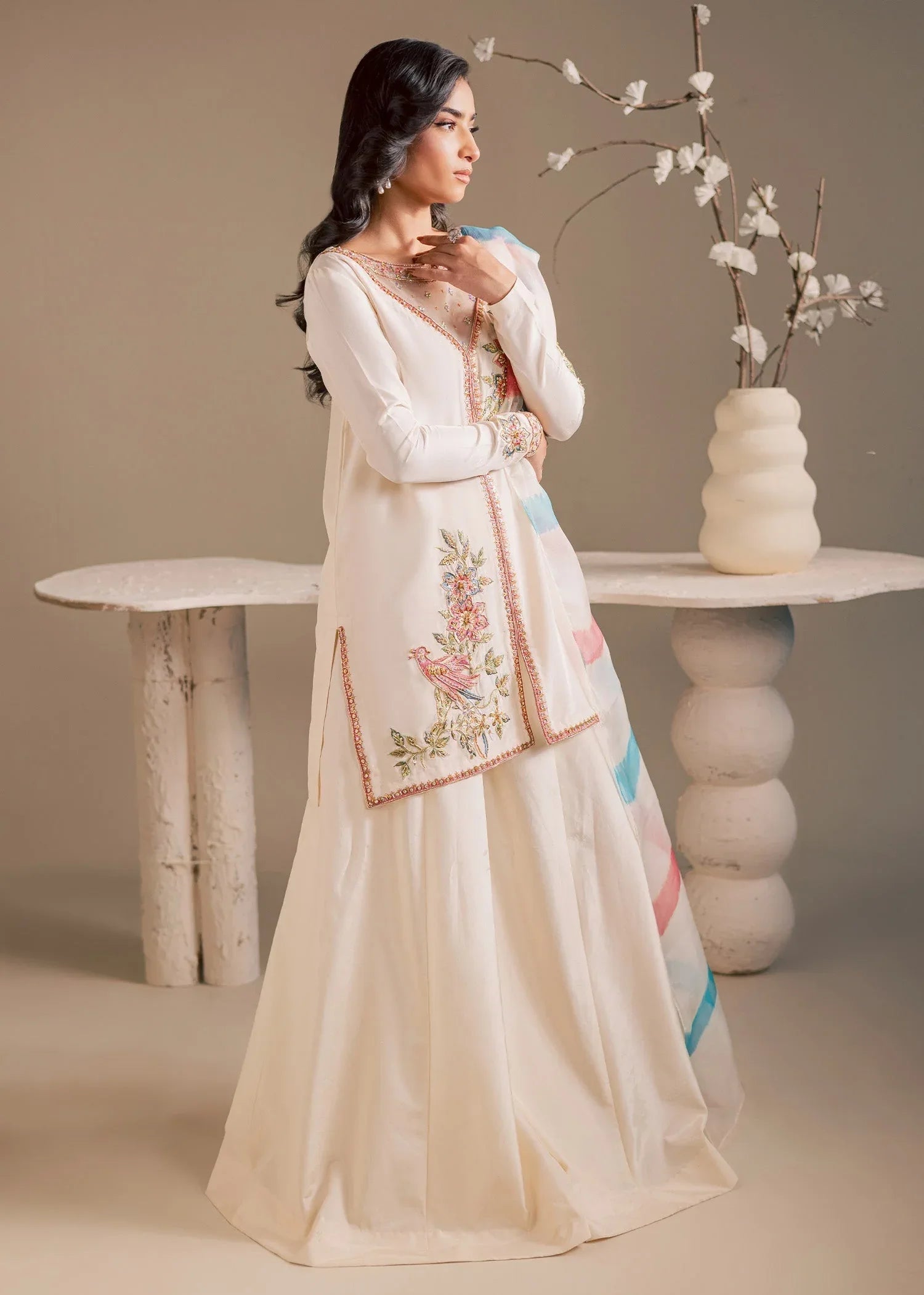 Maria Osama Khan | Noir Bliss Luxury Formals | Pearl Whisper - Aqsa Fabrics