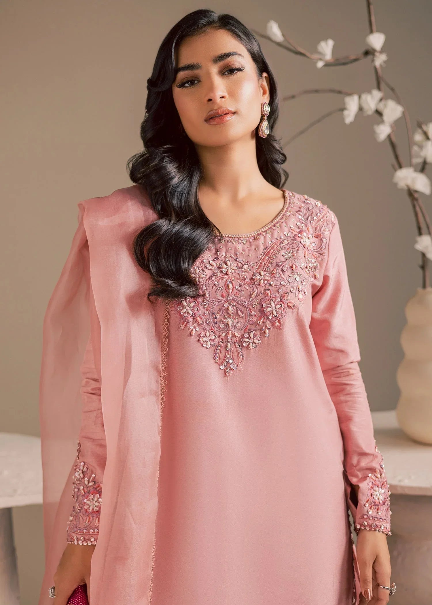 Maria Osama Khan | Noir Bliss Luxury Formals | Blush Dew - Aqsa Fabrics