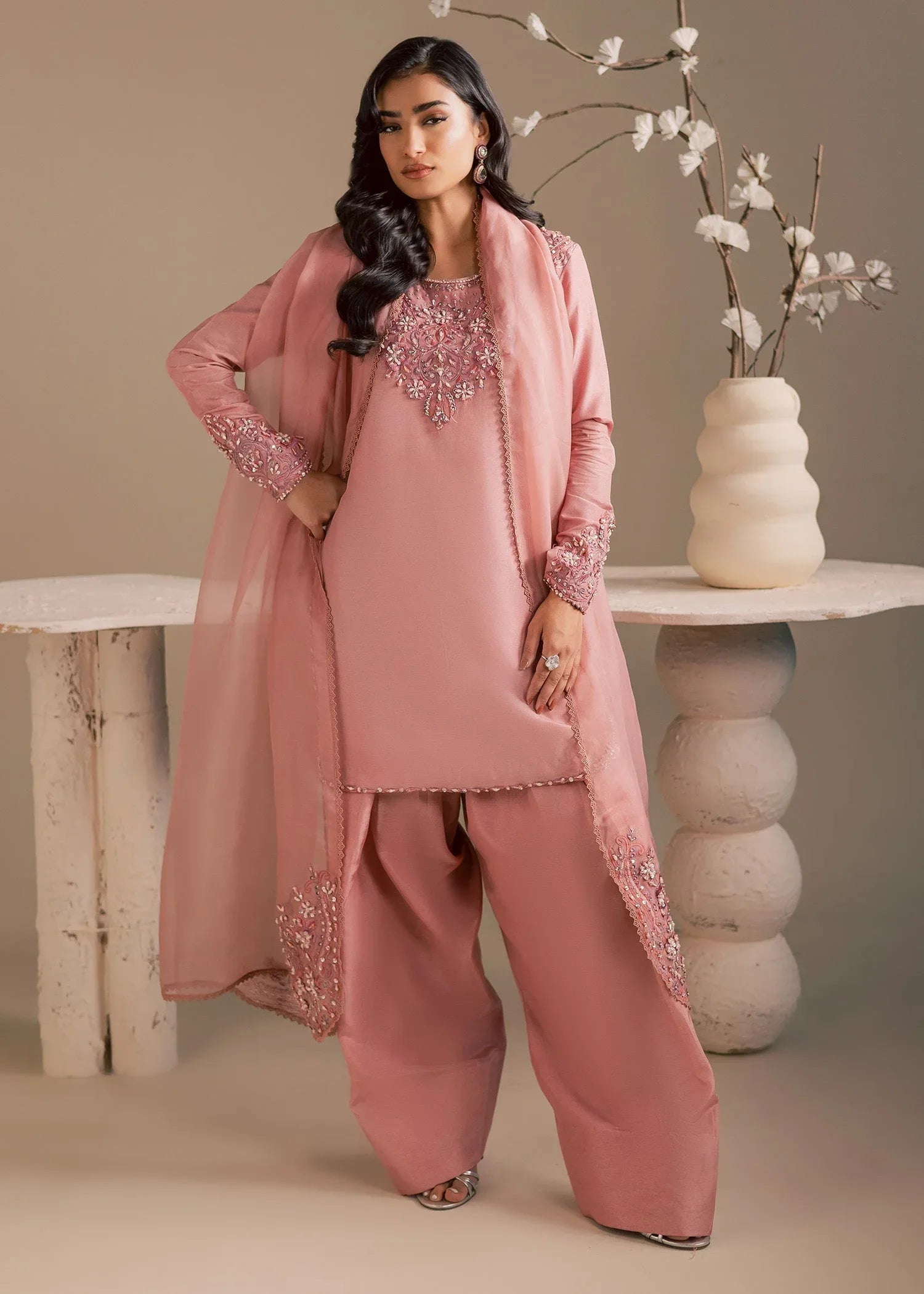 Maria Osama Khan | Noir Bliss Luxury Formals | Blush Dew - Aqsa Fabrics