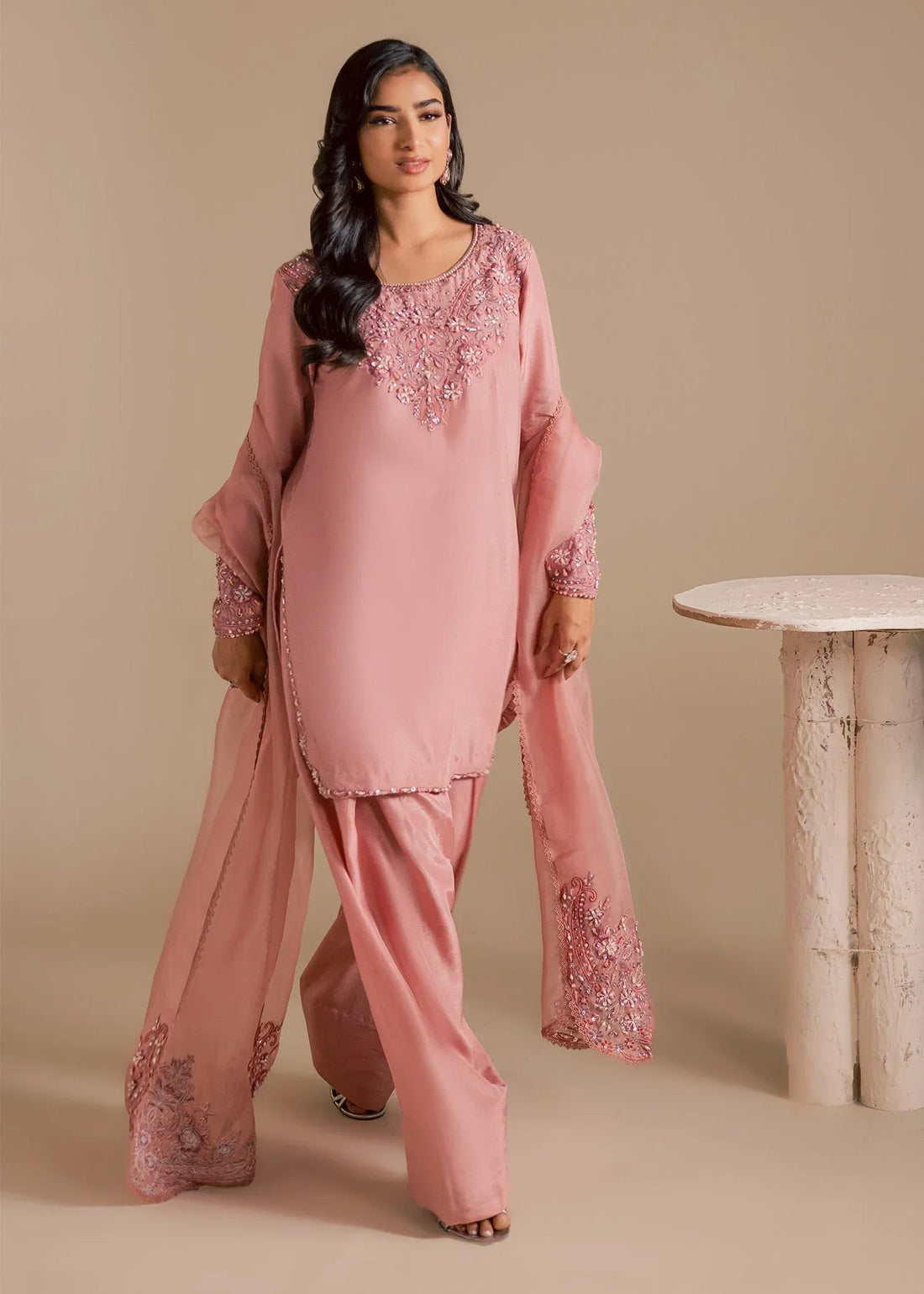 Maria Osama Khan | Noir Bliss Luxury Formals | Blush Dew - Aqsa Fabrics