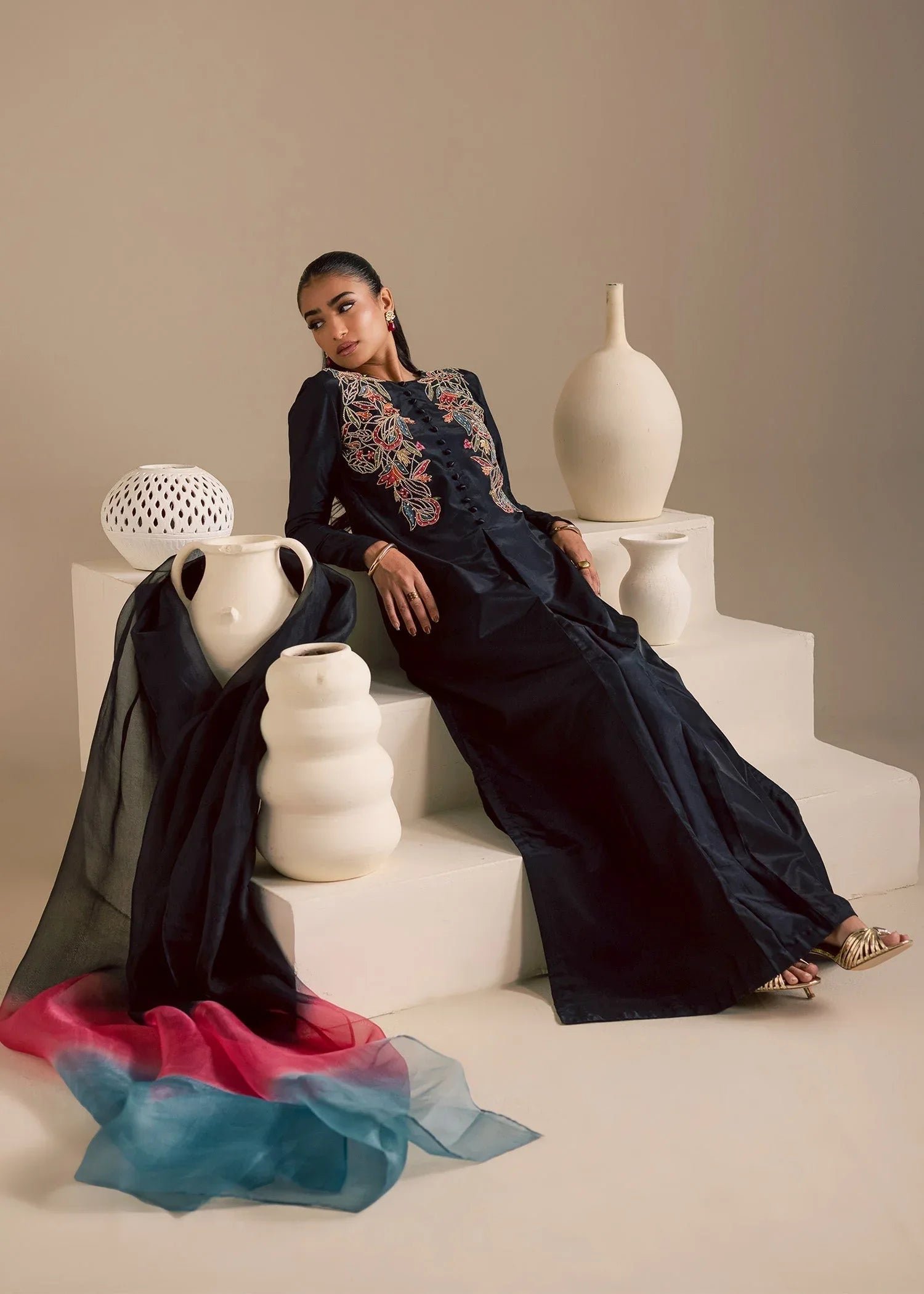 Maria Osama Khan | Noir Bliss Luxury Formals | Midnight Noir - Aqsa Fabrics