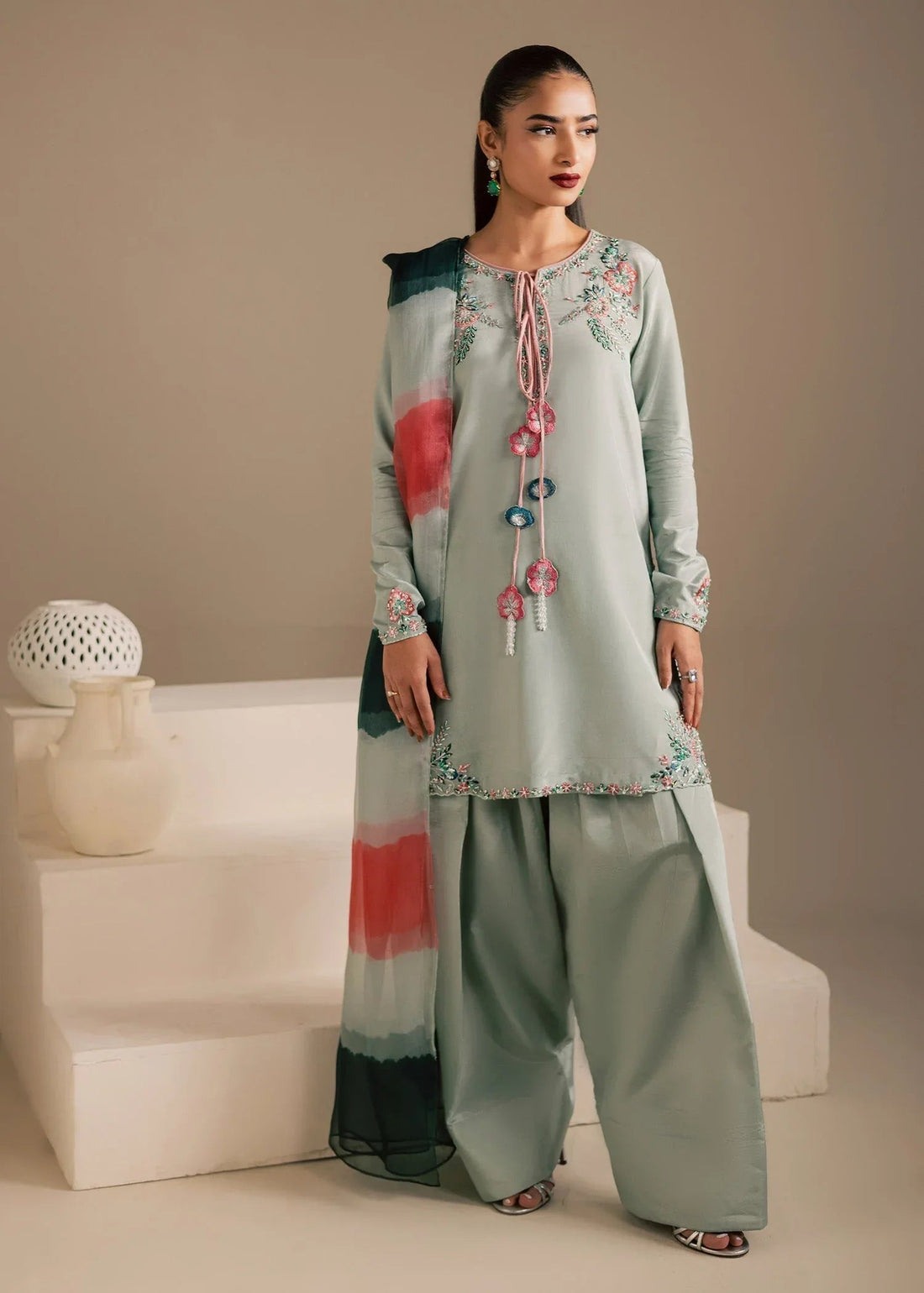 Maria Osama Khan | Noir Bliss Luxury Formals | Ash Mist - Aqsa Fabrics