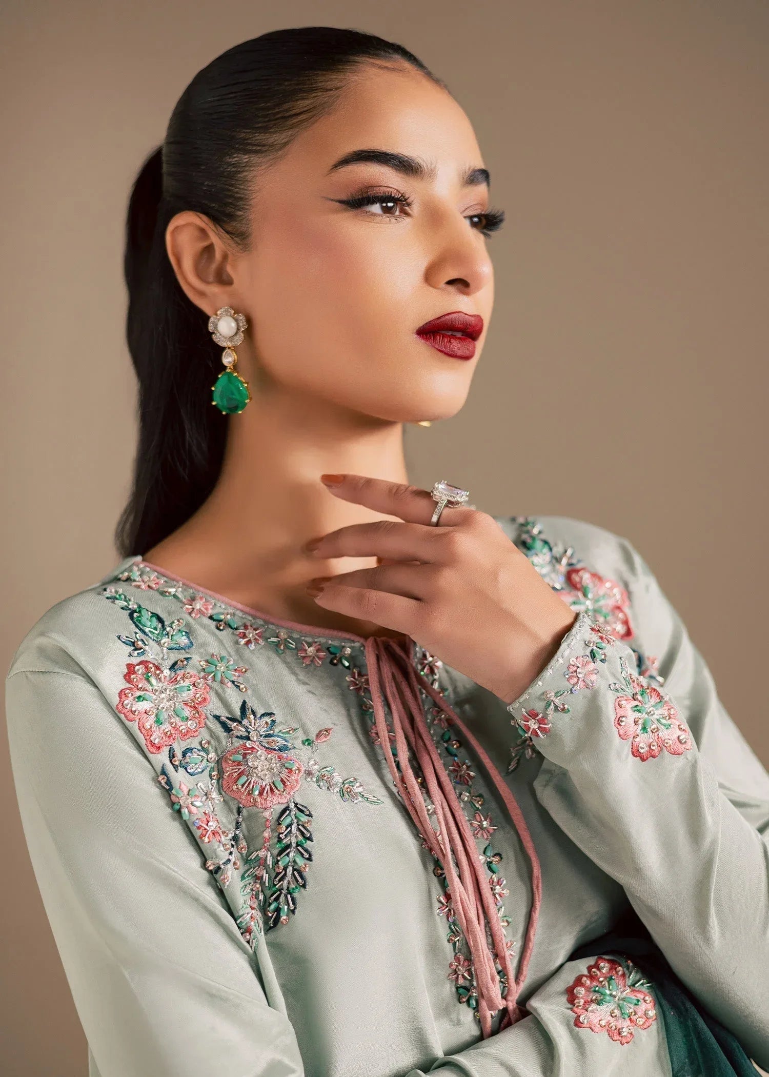 Maria Osama Khan | Noir Bliss Luxury Formals | Ash Mist - Aqsa Fabrics