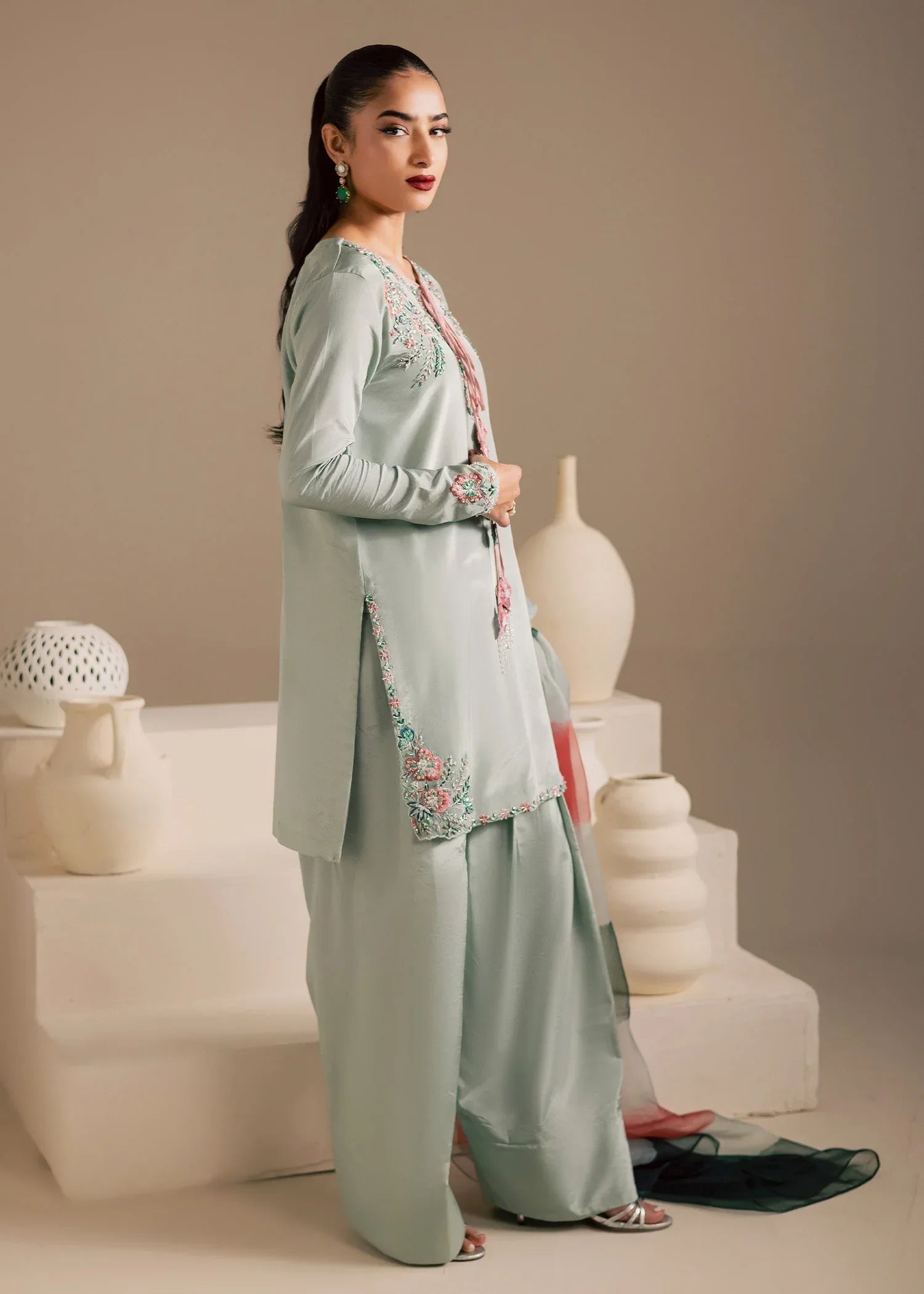 Maria Osama Khan | Noir Bliss Luxury Formals | Ash Mist - Aqsa Fabrics