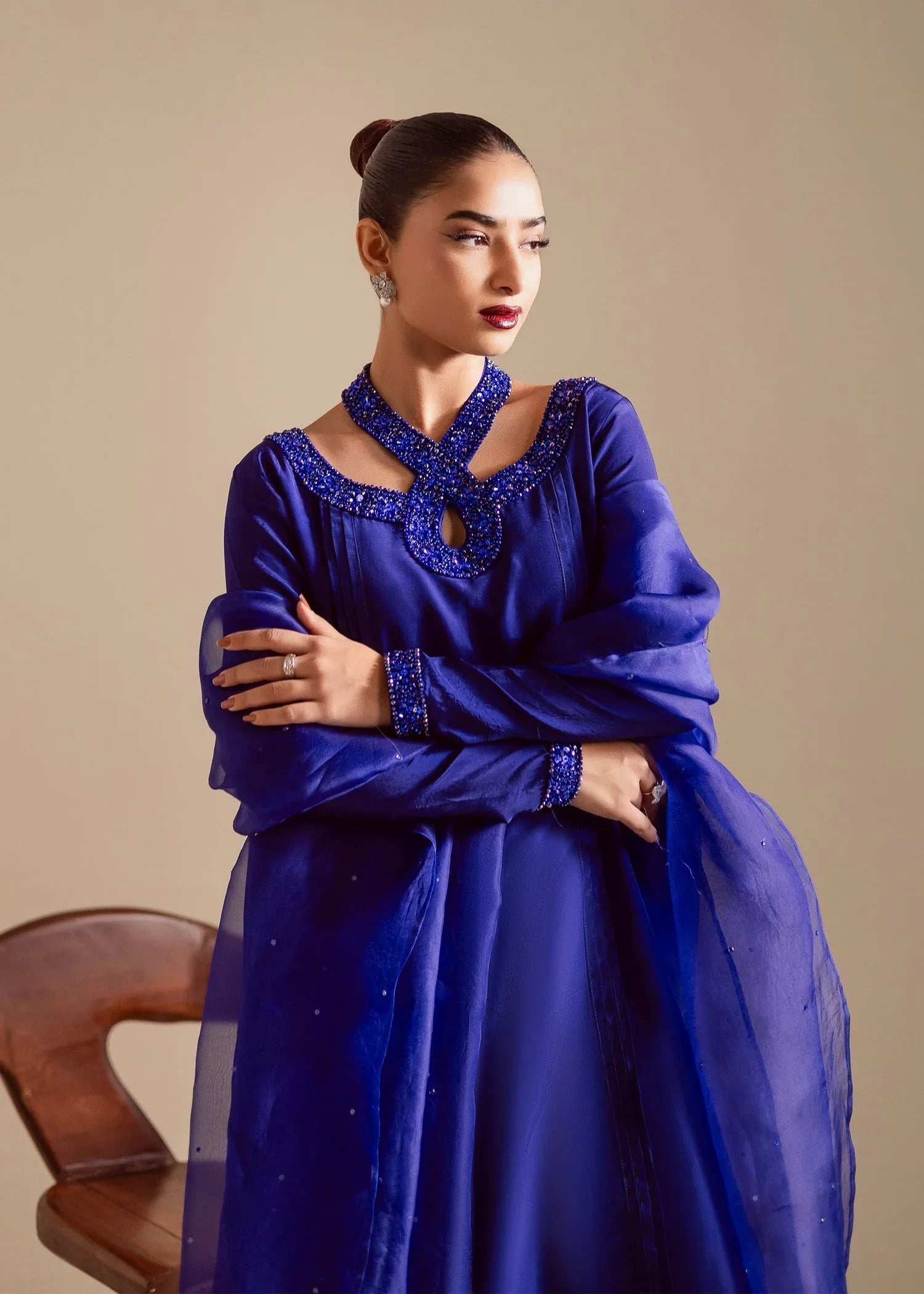 Maria Osama Khan | Noir Bliss Luxury Formals | Majestic Noir - Aqsa Fabrics