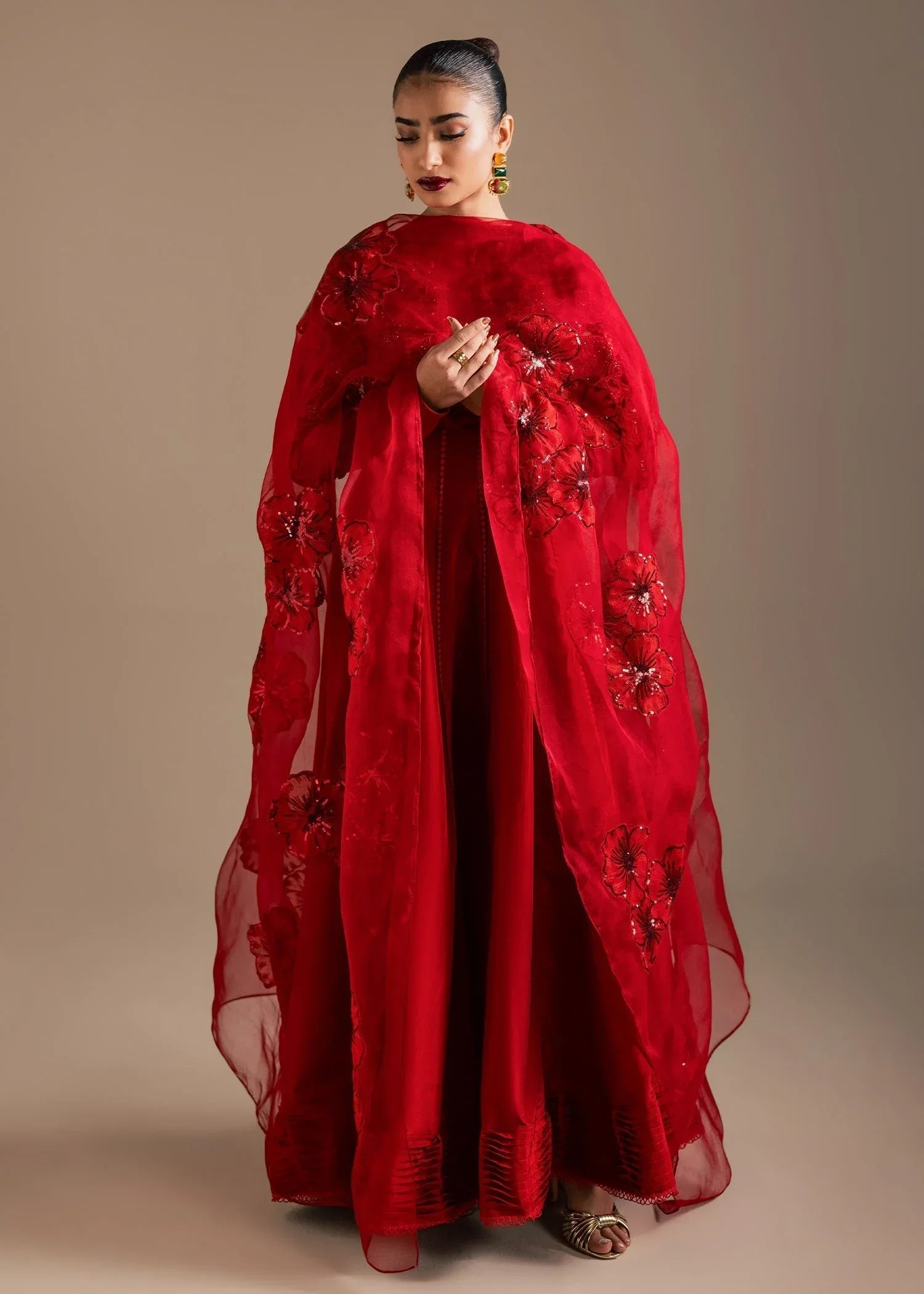 Maria Osama Khan | Noir Bliss Luxury Formals | Scarlet Mirage - Aqsa Fabrics