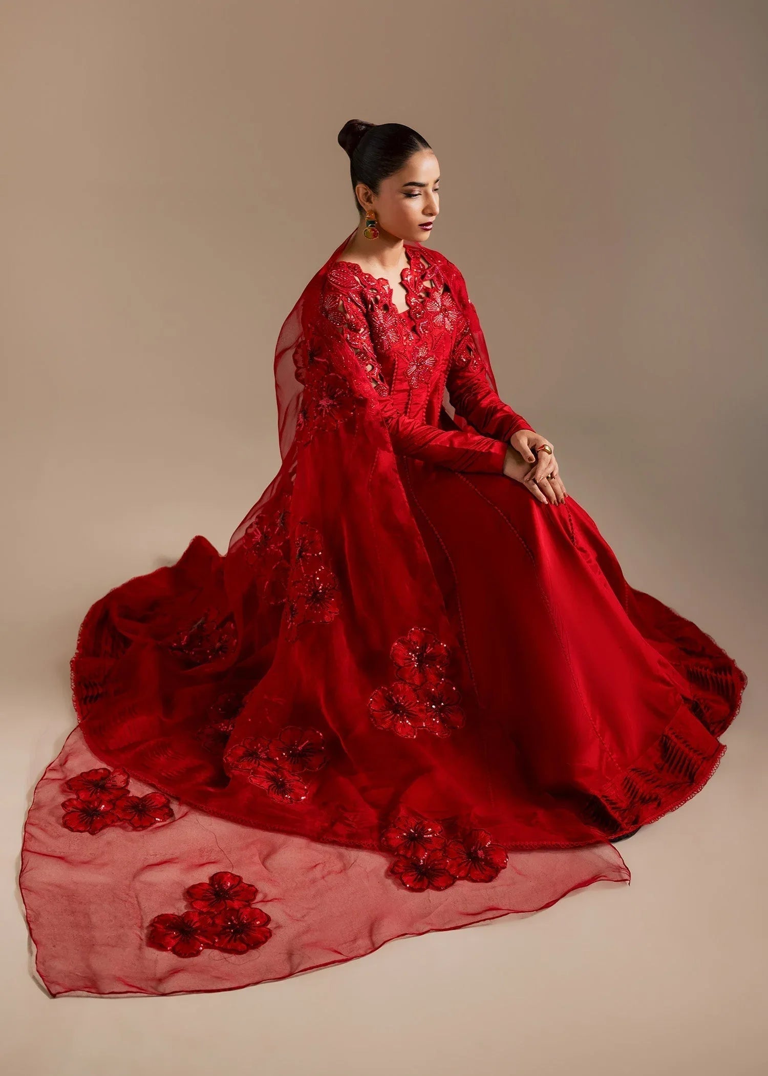 Maria Osama Khan | Noir Bliss Luxury Formals | Scarlet Mirage - Aqsa Fabrics