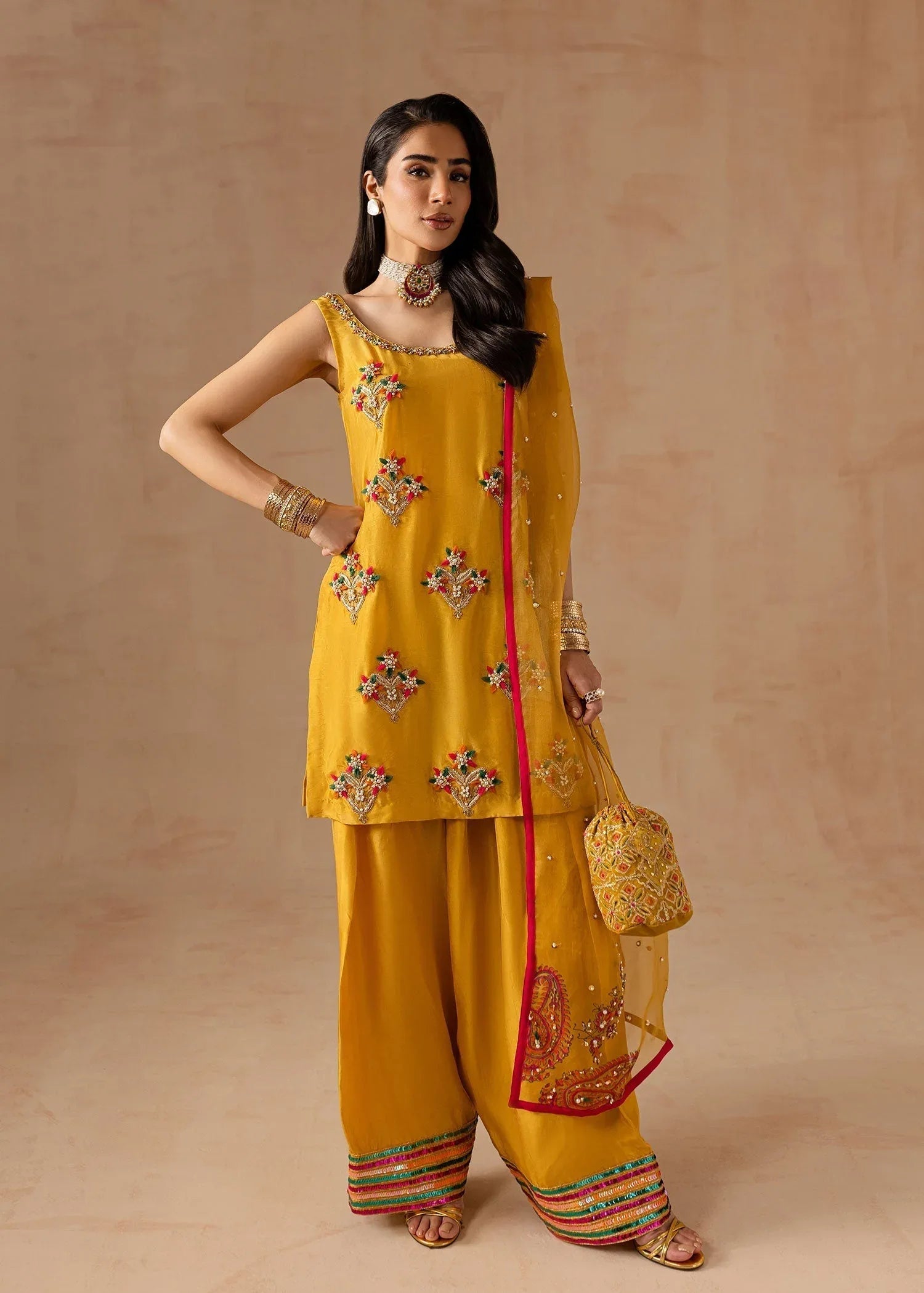 Maria Osama Khan | Noir Bliss Luxury Formals | Marigold Muse - Aqsa Fabrics