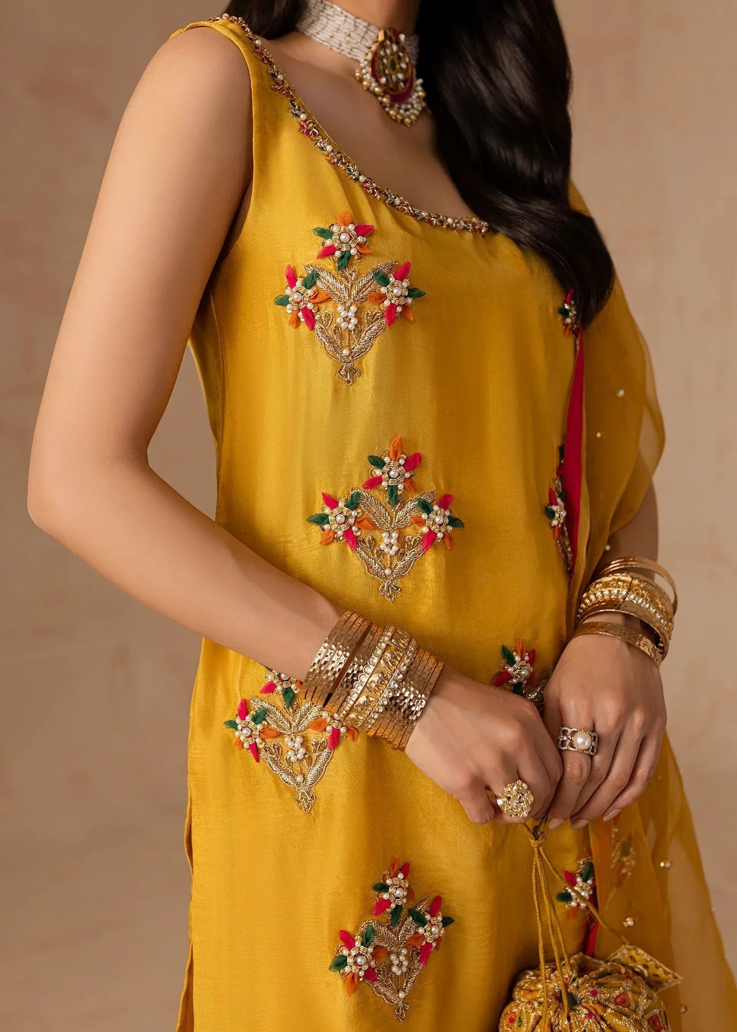 Maria Osama Khan | Noir Bliss Luxury Formals | Marigold Muse - Aqsa Fabrics