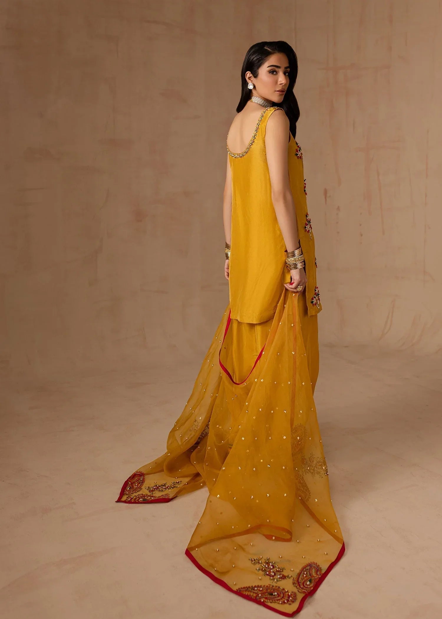 Maria Osama Khan | Noir Bliss Luxury Formals | Marigold Muse - Aqsa Fabrics