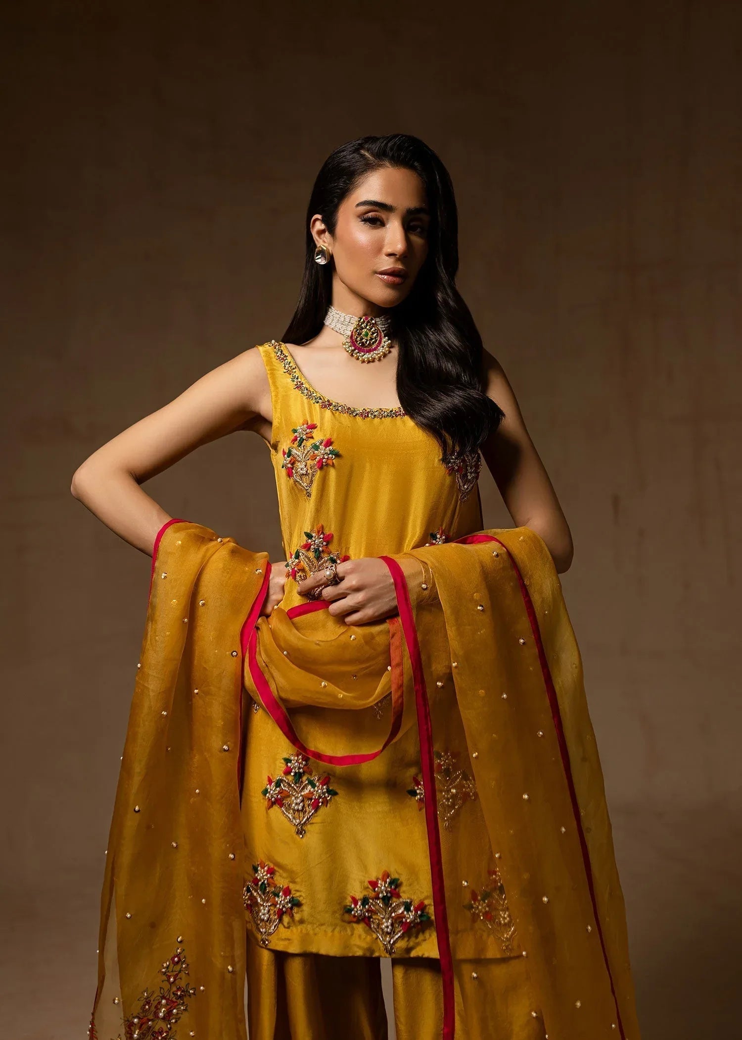 Maria Osama Khan | Noir Bliss Luxury Formals | Marigold Muse - Aqsa Fabrics