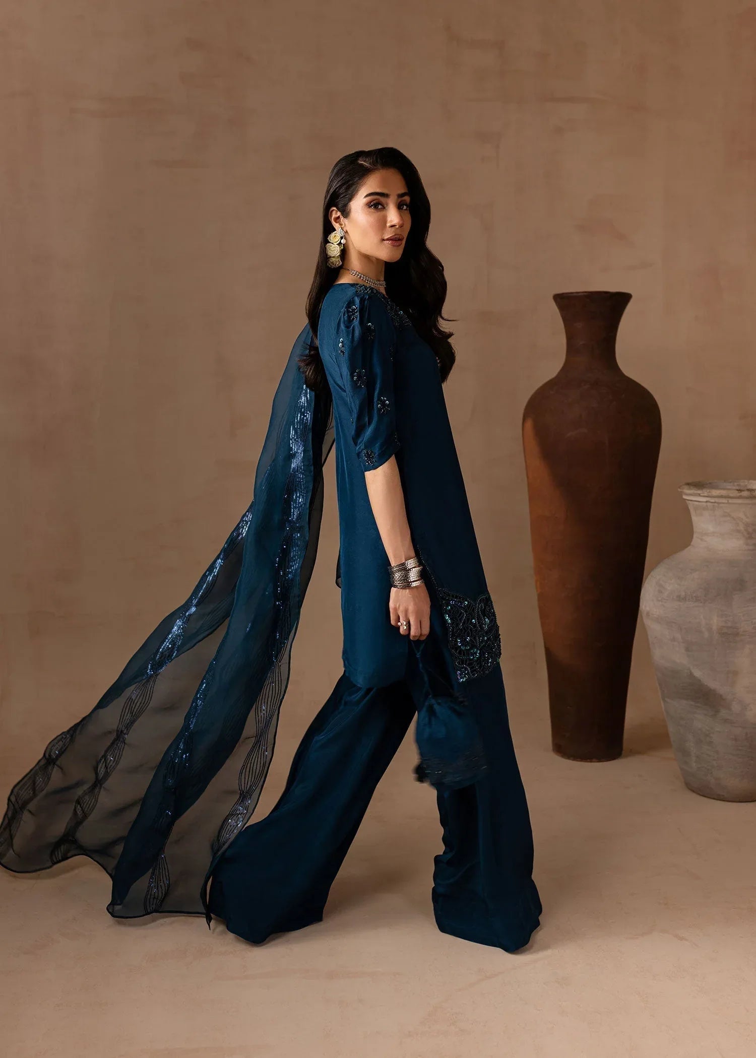 Maria Osama Khan | Noir Bliss Luxury Formals | Royal Sapphire - Aqsa Fabrics
